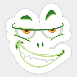 intimidate green monster face Sticker